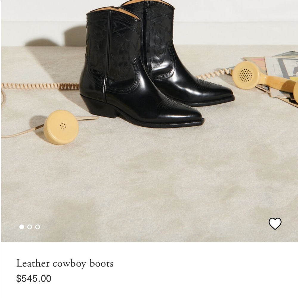 Sandro Leather Cowboy Boots